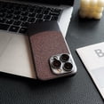 thumbnail image 3 of Stylish Titanium Metal Paint Back Case for iPhone 13, Thin Fit Rock Pattern Color-Matching Design Support Wireless Charging Lightweight Drop Protecttion for iPhone 13 - Blue, 3 of 10