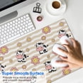 thumbnail image 4 of Long Mouse Pads for Desk,Beige Cow Flower Pattern Desk Mats on Top Of Desks, Desk Mouse Pad Extra Large with 3mm Non-Slip Base and Stitched Edge for Gaming,Office,Work,Home 31.5"x11.8", 4 of 6