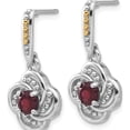 thumbnail image 2 of 14K/Silver Two-Tone Shey Couture Sterling Silver Rhodium-Plated With 14K Accent Garnet Dangle Post Earrings (Width 13) (Length 25.4) - Jbsp, 2 of 5