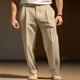 thumbnail image 1 of Pantalones largos para hombre, lisos, informales, con múltiples bolsillos y botones, para exteriores, rectos, para fitness, cargo, poliéster, 1 of 6