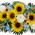 thumbnail image 3 of Mainstays 27.75in Outdoor Artificial Floral Headstone Saddle, Sunflower, Rose, Hydrangea, Yellow Color., 3 of 8