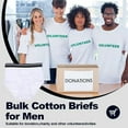 thumbnail image 4 of 50 Pack of Bulk Wholesale Men's Cotton Moisture Wicking Multi Size Multi Color Brief Underwear Assortment for Men, Homeless, Charity and Donation Drives in Small, Medium, Large, Extra Large Combo, 4 of 7