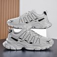 thumbnail image 2 of Men's Round Toe Lace Up Chunky Sneakers, Breathable Mesh Sport Casual Walking Shoes, Multiple Colors Available, 2 of 5