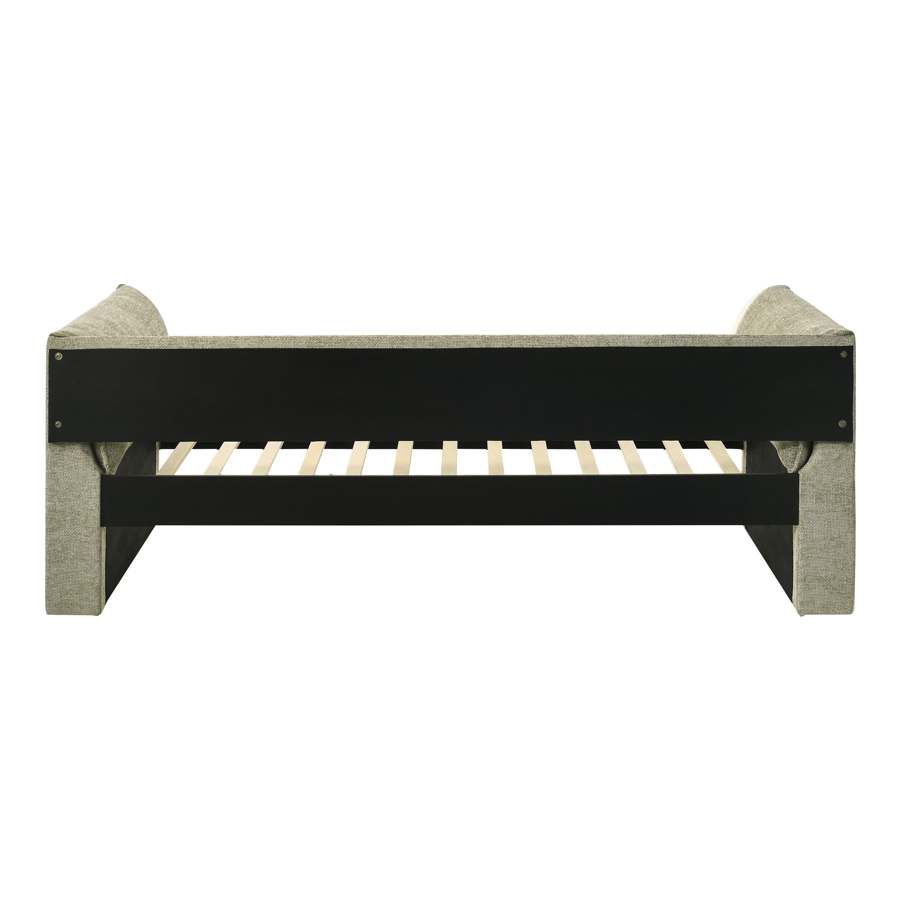 Furniture of America Alonsa Fully Fabric Upholstered Track Arm Twin Daybed with Trundle, Light Green