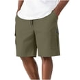 thumbnail image 5 of Fengqque Cargo Shorts for Men Elastic Waist Drawstring Quick-dry Plus Size Summer Shorts with Pockets Army Green XS(XS), 5 of 9