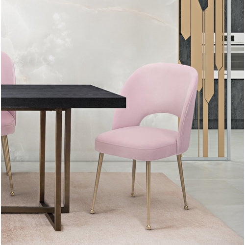 TOV Furniture Swell Dark Grey Velvet Chair with Gold Legs