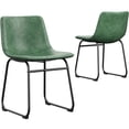 thumbnail image 7 of LainTene 18" PU Leather Dining Chairs Set of 2 – Modern Counter Height Kitchen & Bar Stools with Ergonomic Back, Steel Frame & Non-Slip Feet for Home, Café, Restaurant, Green, 7 of 7