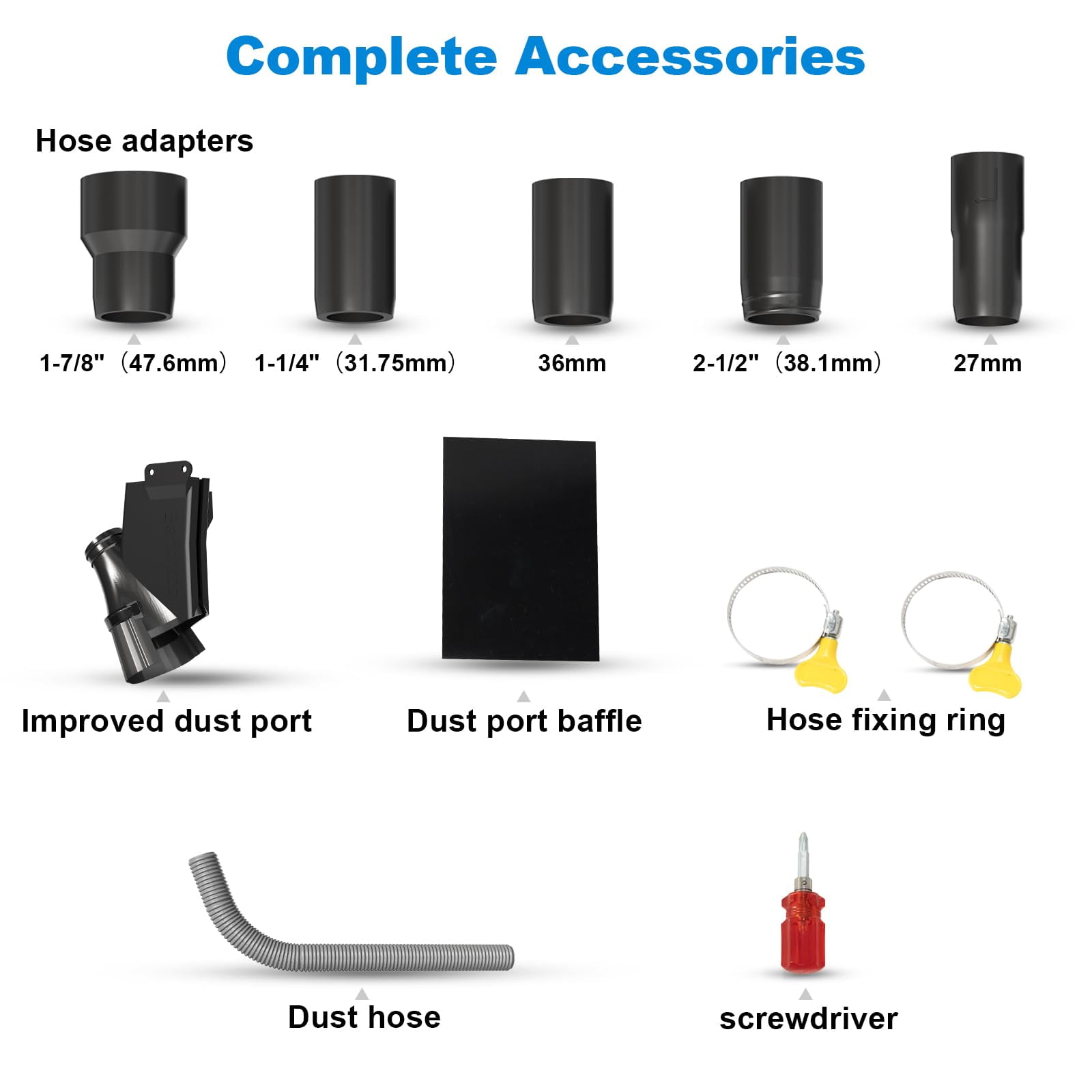 Miter Saw Dust Collector Attachment, Improved Dust Collector Port, 5-in-1 Adapter Dust Collector Port fit for Bosch 12" Glide GCM12SD Miter Saw Dust Collector