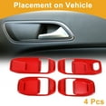 thumbnail image 3 of Cubierta de Tazón de Mango de Puerta Interior para Jeep Wrangler Gladiator JT 4DR 2018-2024 Marco de Decoración de Mango de Puerta Interior Rojo ABS 4 Pcs, 3 of 6