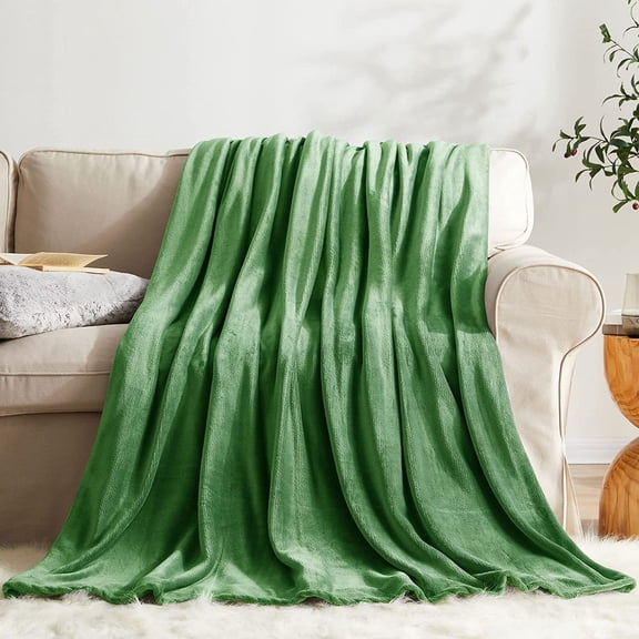 Fleece Blanket Twin Size Emerald Lightweight Super Soft Cozy Luxury Bed Blanket Microfiber