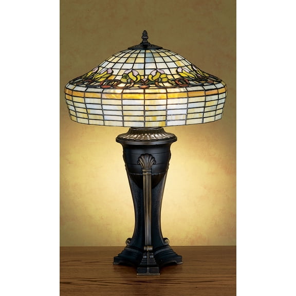 Meyda Tiffany - 27522 - Three Light Table Lamp - Duffner & Kimberly Raised Tulip - Beige Pink Ha-190pack