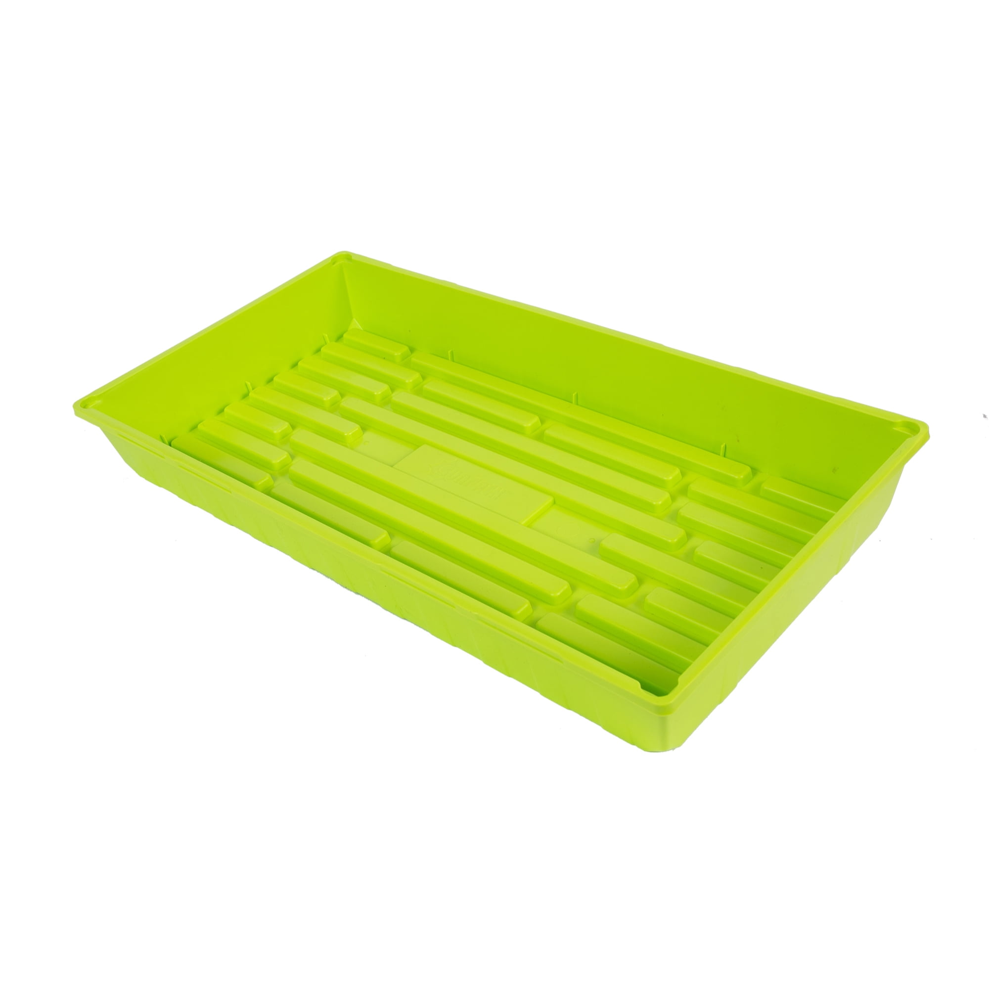 SUNPACK 10” x 20” Mega Plastic Seed Starting Tray, Lime Green, 2.5” - No Drainage Holes, Ideal for Greenhouses or Indoor Gardening - Made of Thick, Strong Plastic