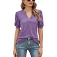 thumbnail image 1 of KYAIGUO Pull Décontracté d'Été pour Femmes en Coton à Manches Courtes Col Rond T-Shirts S-2TG, 1 of 6