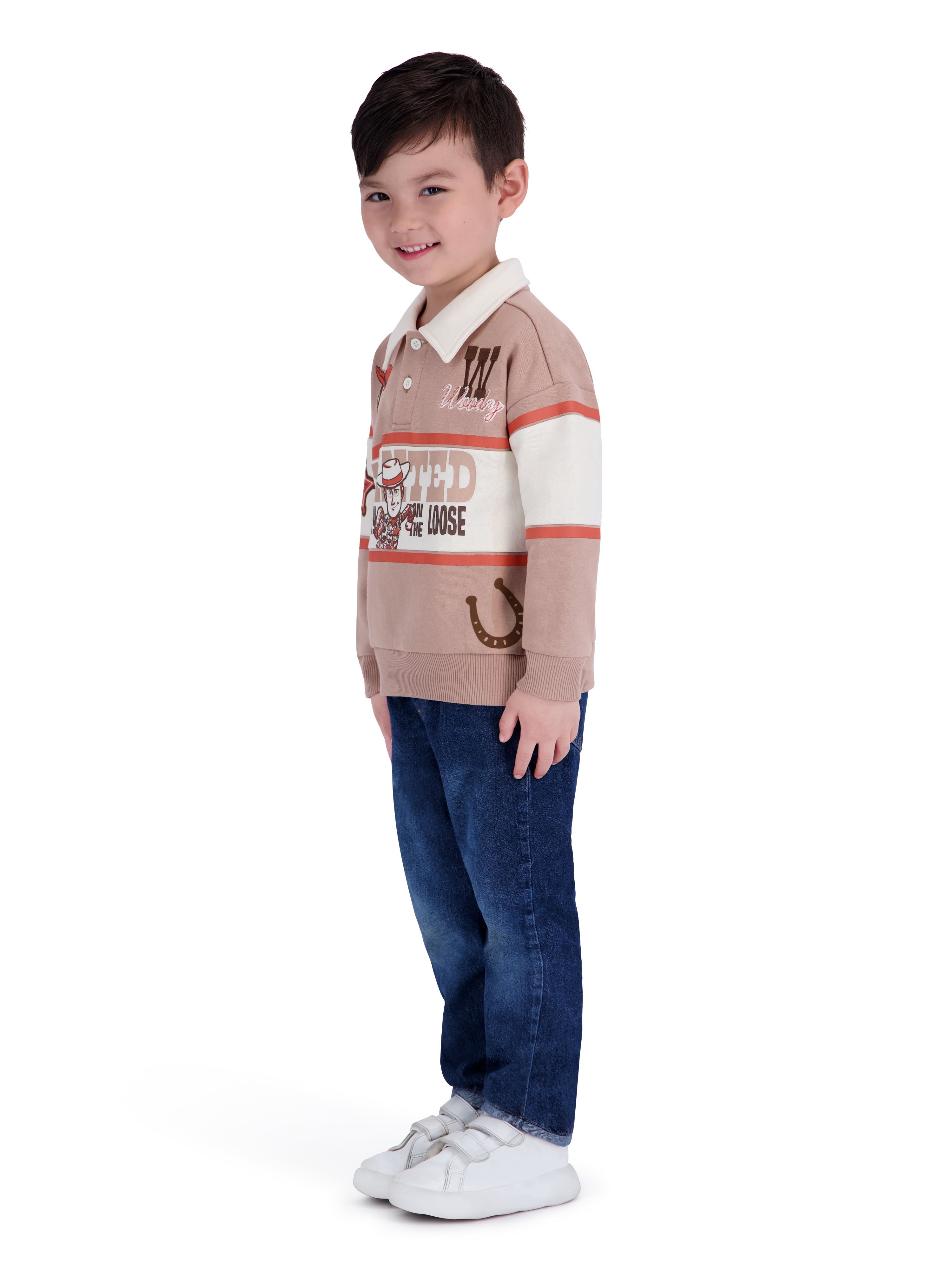 Toy Story Toddler Boy Long Sleeve Rugby Shirt, Sizes 12M-5T