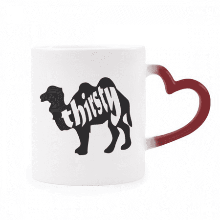 

Black Animal Camel Outline Natural Heat Sensitive Mug Red Color Changing Stoneware Cup