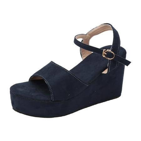 

ZAROYEAX Women Shoes Thick Sole Wedge Sandals Fashionable Fish Mouth Open Toe Sandals