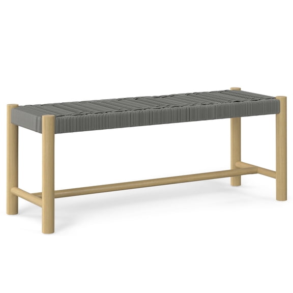 Dahlia SOLID WOOD 18x46" Contemporary Outdoor Indoor Bench in Gray