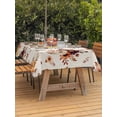 thumbnail image 2 of Outdoor Tablecloth with Umbrella Hole and Zipper, Orange Yellow Fall Rectangle Table Cloth 60x102 Inch Waterproof Tablecloth, Thanksgiving Pumpkins Botanical Floral Picnic Table Cover for Patio, 2 of 7