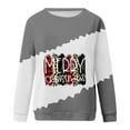 thumbnail image 4 of Femmes Automne Tops Femmes Noël Imprimé Col Rond Pull à Manches Longues Gris XL, 4 of 4