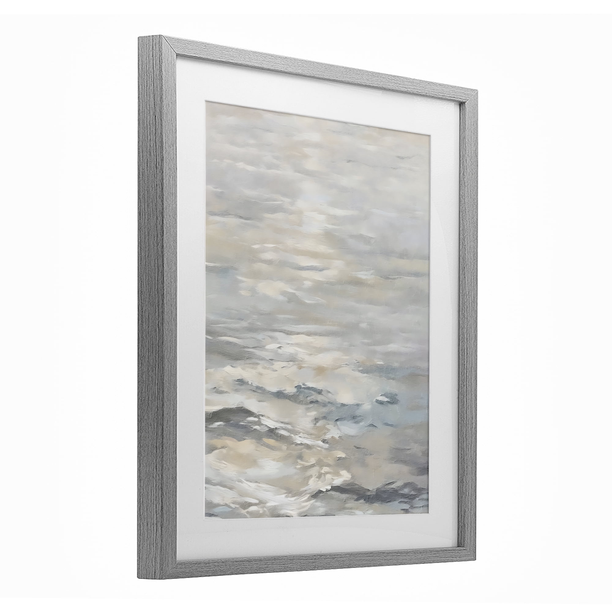 Stupell Industries Shallow Reflections Morning Light Gray Framed Print Under Glass, design by Riley B