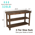 27.5" Solid Wood Shoe Bench, 3Tier Shoe Organizer for Entryway Hallway