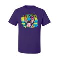 thumbnail image 2 of Cute Happy Smiling Dog Rainbow Pitbull Dog Lover Men's Graphic T-Shirt, Purple, Small, 2 of 3