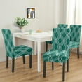 thumbnail image 2 of Abstract Plaid Dining Chair Covers Set of 4, Washable Stretch Polyester Slipcovers, Removable Seat Protectors for Kitchen Home Party Decor, 2 of 7