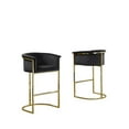thumbnail image 3 of Black Velvet Barstool Chair (Single) with Gold Metal Chrome Base, 3 of 3