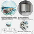 thumbnail image 5 of Designart 'Little Boat At The Lake Shore' Nautical & Coastal Circle Metal Wall Art 23x23 - Disc of 23, 5 of 5