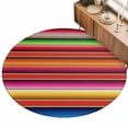 thumbnail image 2 of Round Area Rugs 3.3Ft, Mexican Style Non-Slip Washable Circle Rugs Carpet, Colorful Mexico Stripes Pink Red Indoor Outdoor Rug Floor Mats Throw Runner for Bedroom Living Room Bathroom, 2 of 8