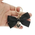thumbnail image 4 of Unique Bargains 1 Pc Handbag Charms Keychains Fabric Bow Bag Accessories Black, 4 of 5