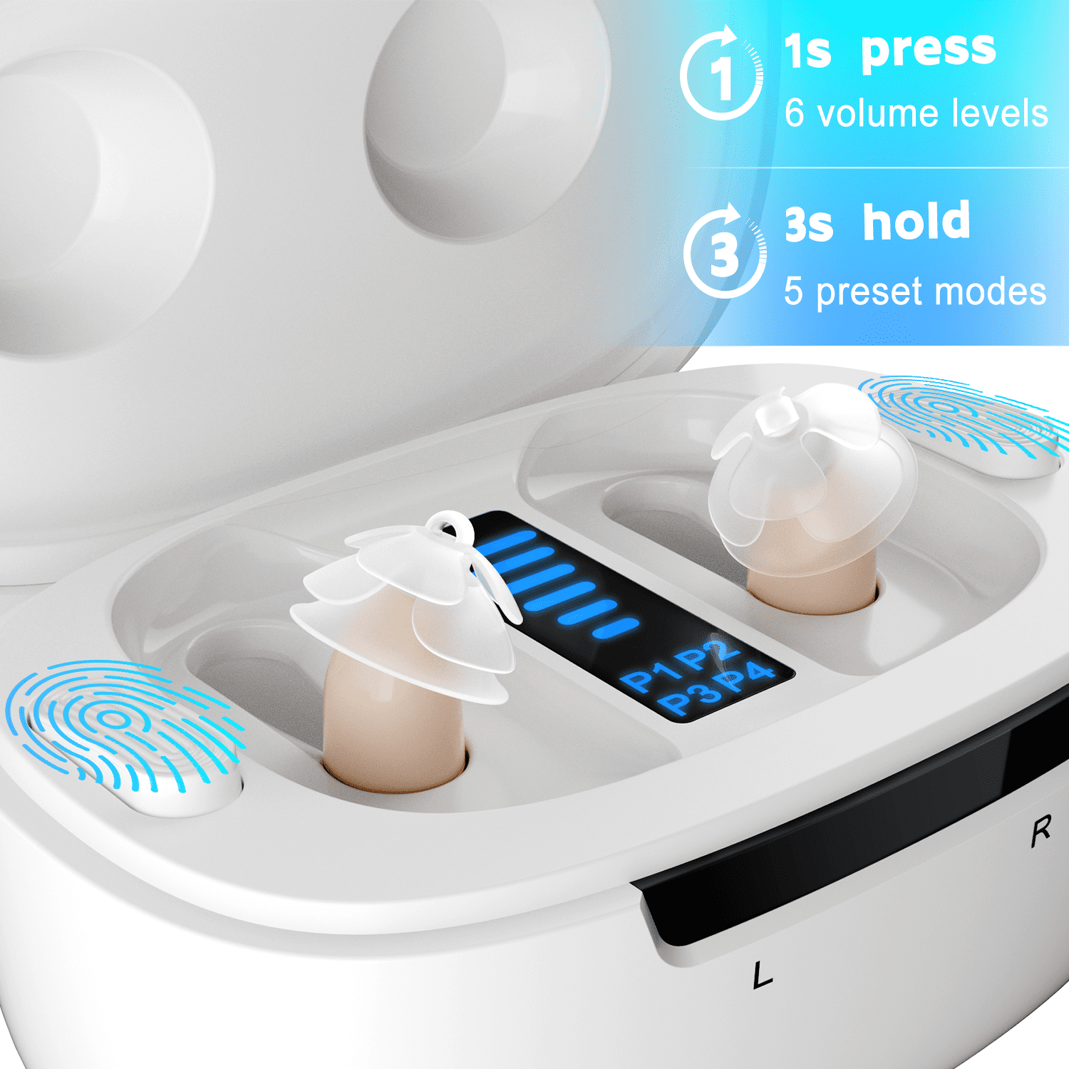 Ceretone Core One Pro Hearing Aids for Seniors Rechargeable with Intelligent Noise Reduction, Adults Hearing Amplifiers for Hearing Loss, Hearing Amplifiers with Magnetic Charging Case, Beige