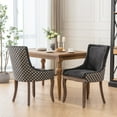 thumbnail image 2 of Set of 2 Ultra Side Fabric Dining Chair, Kitchen Side Chair, Wooden Accent Chair with High Back, Nailhead Trim, 2 of 9