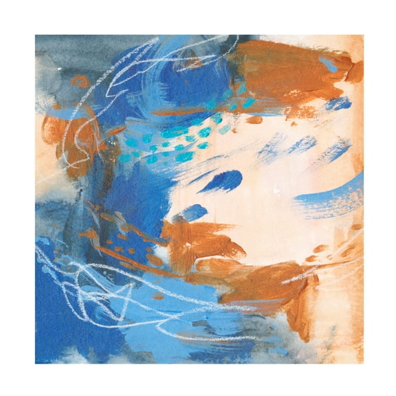 Canvas Wall Art - Melissa Wang 'Blu Hurricane IV' Wall Art for Living Room, Bedroom, or Office Décor by Trademark Fine Art - 14 x 14 Inches