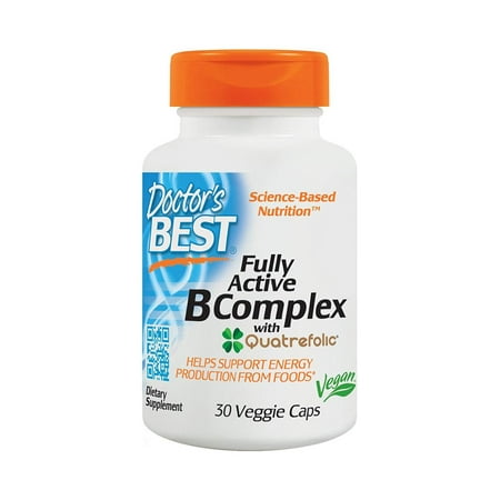Doctor's Best Fully Active B Complex, Non-GMO, Gluten Free, Vegan, Soy Free, Supports Energy Production, 30 Veggie Caps, The b vitamins are fundamental to life By Doctors