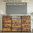 thumbnail image 5 of PUKAMI 72" Long Dresser for Bedroom, 13 Fabric Drawers Dresser for Closet, Wide Chest of Drawers with 2 Open Shelves, Large TV Stand for 70,80 Inch TV, Wood Top, Rustic Brown, 5 of 8