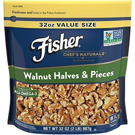 Fisher Chef's Naturals Walnut Halves & Pieces, 32 oz