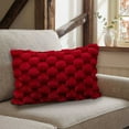 thumbnail image 7 of SHENGXINY 1PCS Weaving Velvet Throw Pillow Cover- Solid Color Rectangular Couch Pillowcases for Living Room ,Bedroom ,Sofa ,Winter Warmth Home Decor 12x20in RedB, 7 of 7