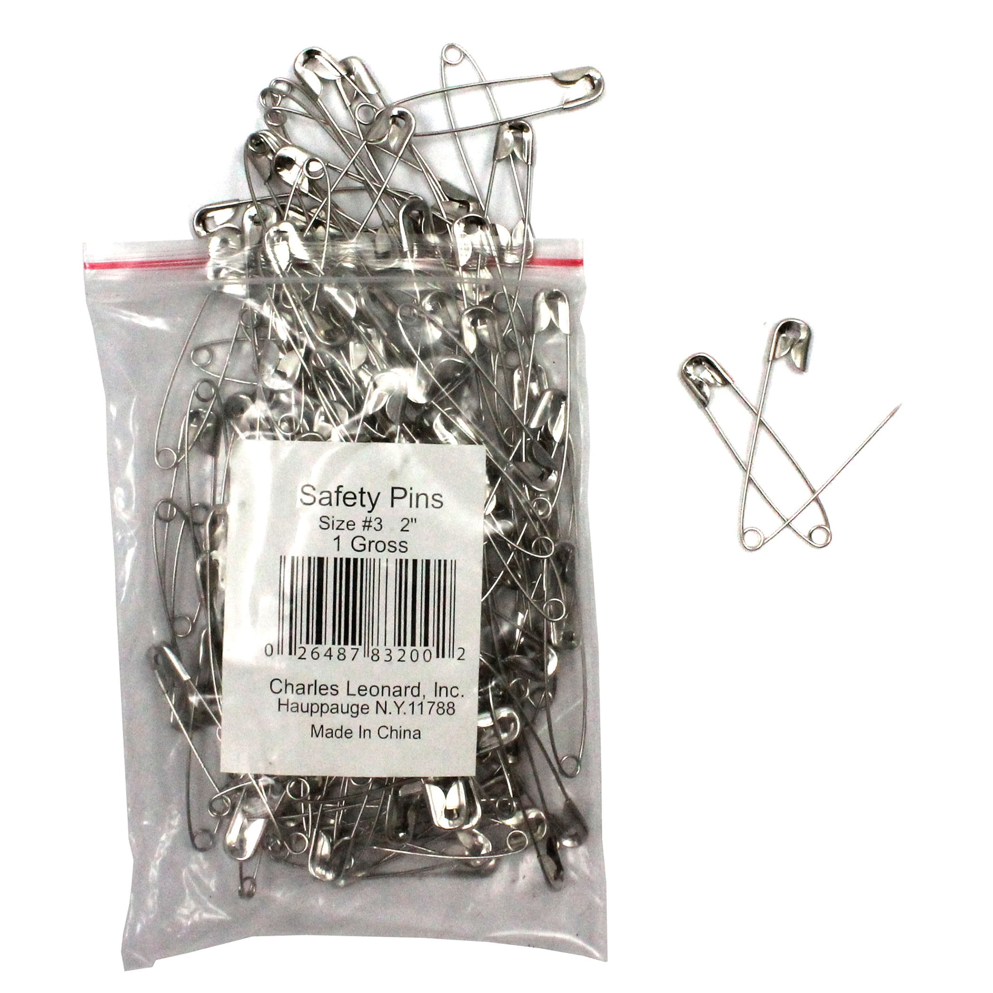 Charles Leonard Safety Pins 2 Inch, 720 Count