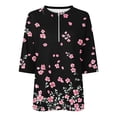 thumbnail image 5 of 3/4 Sleeve Blouses for Women Vintage Floral Print Shirt Quarter Zip Mock Neck Top Dressy Casual Summer Outfits Blusas Elegantes Para Mujer, 5 of 5