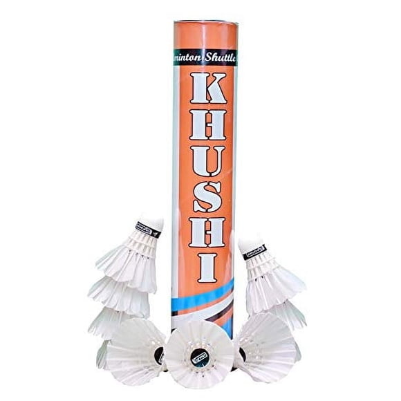 Gyronax Khushi Volant de Badminton en Plumes Blanc, Lot de 10, Fabriqué avec des Matériaux de Qualité Supérieure