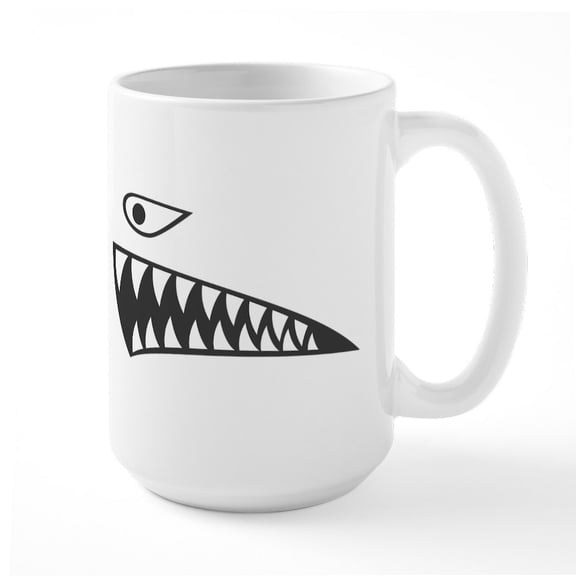 CafePress - SHARK (1) Large Mug - 15 oz Ceramic Large White Novelty Mug