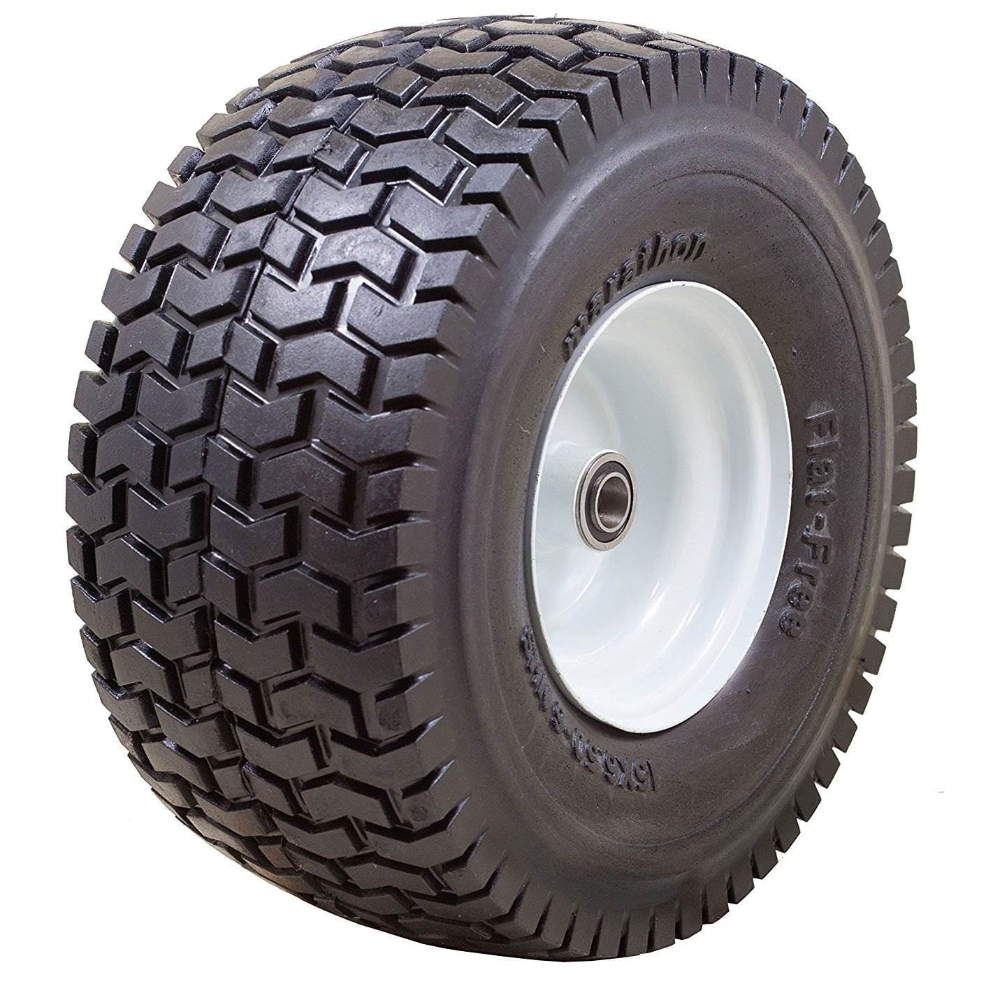Marathon 15 x 6.50 x 6, 3 Inch Hub Flat Free 3/4 Inch Bearings Riding Mower Tire