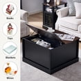 thumbnail image 6 of Square Farmhouse Coffee Table with Lift-Up Top and Hidden Storage for Living Room, Black Rustic Center Table, 6 of 6