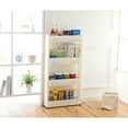 thumbnail image 4 of Basicwise Slim Storage Cart - 4 Tier Rolling Organizer Cabinet with Adjustable Shelves, Wheels, Freestanding, Fits Between Fridge and Counter, for Kitchen, Bathroom, Laundry, 4.75" W x 40.2" H, White, 4 of 5
