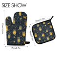 thumbnail image 2 of Yayeee Oven Mitts and Pot Holder Set of 4 Heat Resistant Kitchen Gloves Baking Hot Pad, Orange Fireflies Pattern, 2 of 5