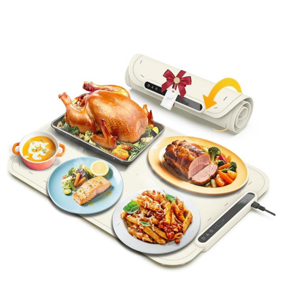 Warming Mat for Food,  Food Warmer Mat for Countertop, Electric Warming Tray with 7 Temp Levels & Auto Shut-Off, Food Warmers for Parties, Ideal Gift for Kitchen & Buffet Use