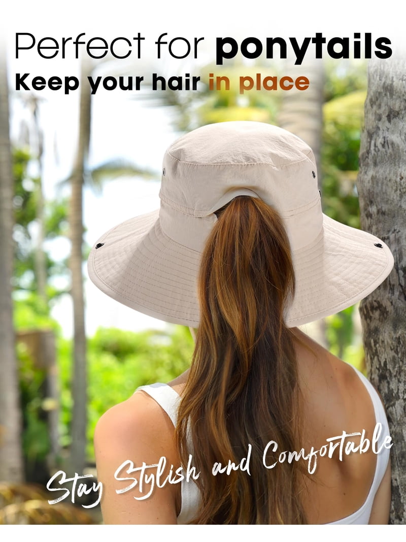 FURTALK Sun Hats for Women Ponytail UPF 50+ Beach Summer Hat  display picture 2