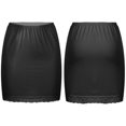thumbnail image 1 of Slips d'Été Jupon Décontracté pour Femmes Jupes Basiques Demi-Jupon Noir, 1 of 5