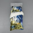 thumbnail image 2 of Ambesonne Mandala Bedding Set 4 Pcs, Tribal Lizards Dreamcatcher, Queen, Blue Yellow, 2 of 3